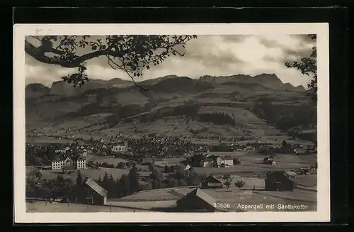 AK Appenzell, Teilansicht mit Säntiskette