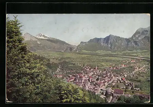 AK Ragaz, Teilansicht mit Rheintal