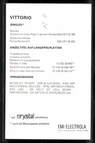 AK Musiker Vittorio Casagrande auf der Bühne mit Mikrofon