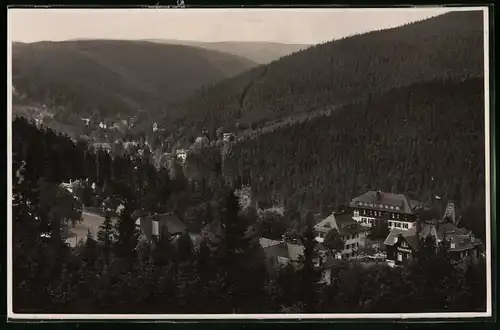 Fotografie Brück & Sohn Meissen, Ansicht Bärenfels i. Erzg., Blick auf das Hotel Kaiserhof und Kipsdorf