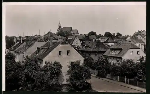 Fotografie Brück & Sohn Meissen, Ansicht Lommatzsch, Partie im Ort mit Wohnhäusern