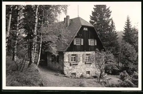Fotografie Brück & Sohn Meissen, Ansicht Schellerhau i, Erzg, Partie am Haus Abendfrieden