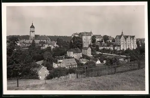 Fotografie Brück & Sohn Meissen, Ansicht Nossen, Blick vom Rodig nach der Stadt mit Schloss und Kirche