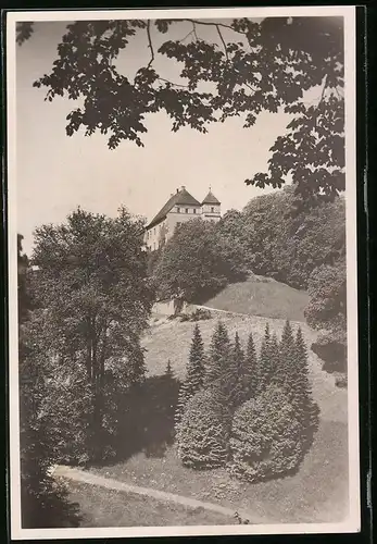 Fotografie Brück & Sohn Meissen, Ansicht Meissen i. Sa., Blick rauf zum Schloss Siebeneichen