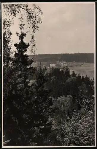 Fotografie Brück & Sohn Meissen, Ansicht Frankenberg i. Sa., Blick von der Lützelhöhe nach der Oberförsterei
