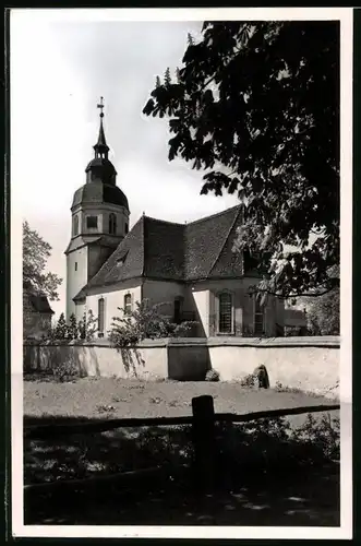 Fotografie Brück & Sohn Meissen, Ansicht Grosskmehlen, Blick auf die Kirche