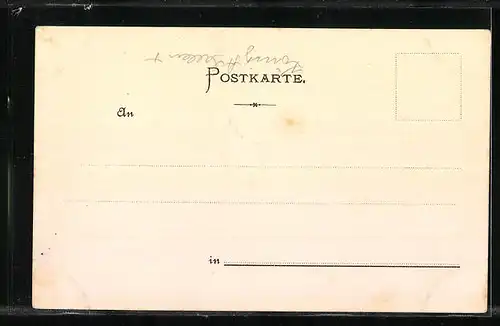 Lithographie Ueberlingen, Teilansicht mit Blick auf Gewässer