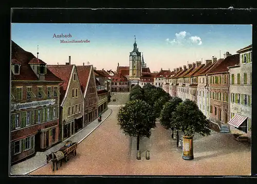 AK Ansbach, Partie in der Maximilianstrasse