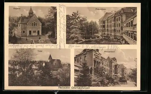 AK Oberkaufungen, Ortsansicht, Heilstätte - Kapelle, Frauenhaus