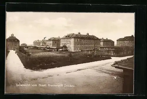 AK Zwickau, Staatliches Krankenstift, Teilansicht