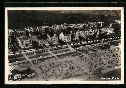 AK Bansin, Fliegeraufnahme der Strandpromenade