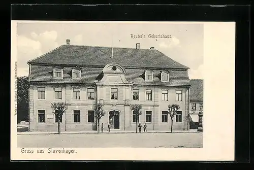 AK Stavenhagen, Strassenansicht von Reuter`s Geburtshaus