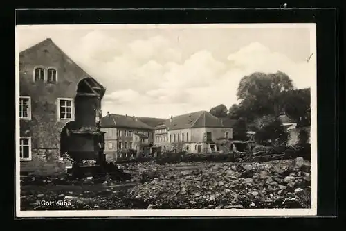 AK Gottleuba, Schäden der Unwetterkatastrophe am 8. Juli 1927