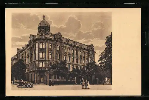 AK Augsburg, Hotel Kaiserhof in der Strassenansicht