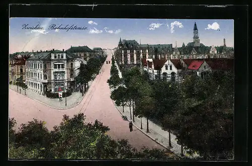 AK Zwickau i. Sa., Bahnhofstrasse aus der Vogelschau