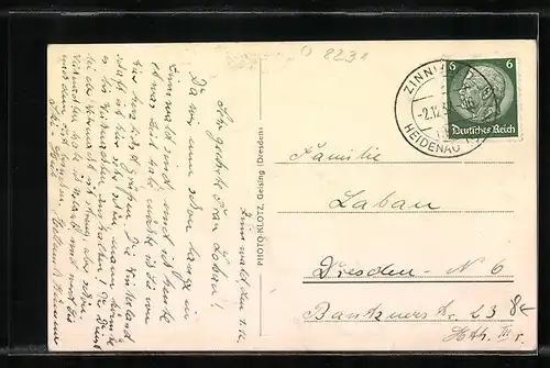 AK Zinnwald i. Sa., Jägerhütte 1 (Jäger-) Bat. I. R. 10