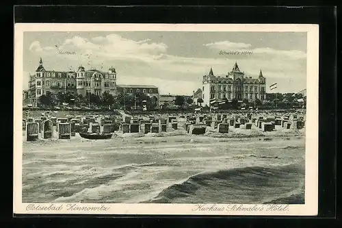 AK Zinnowitz, Blick auf das Kurhaus und das Schwabe`s Hotel