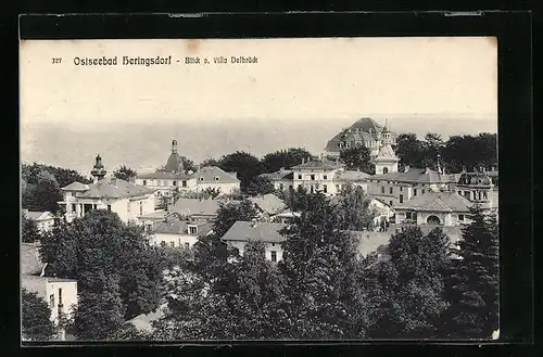 AK Heringsdorf, Blick v. Villa Delbrück auf das Wasser