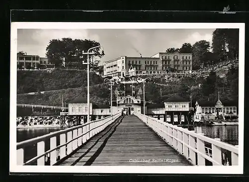 AK Sellin /Rügen, Promenade mit Häusern