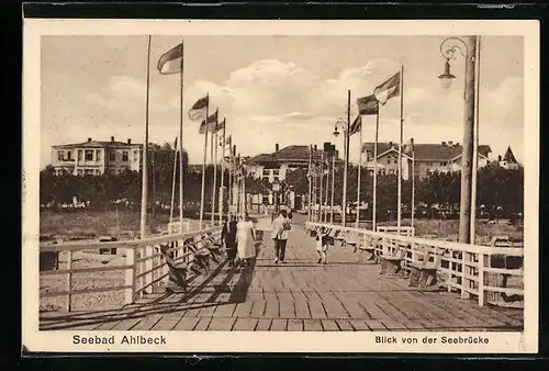 AK Ahlbeck, Blick von der Seebrücke