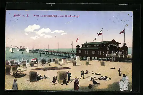 AK Binz a. R., Neue Landungsbrücke mit Brückenkopf