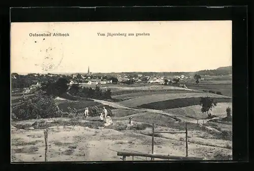 AK Ahlbeck /Ostsee, Ortsansicht vom Jägersberg aus