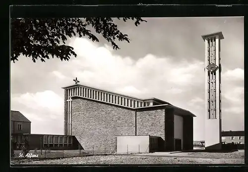 AK Würzburg, Die Kirche St. Alfons im Sonnenschein