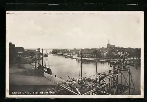 AK Neustadt i. Holst, Blick auf den Hafen