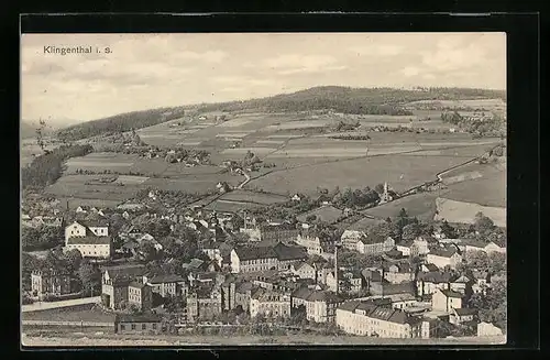 AK Klingenthal i. S., Stadt und Landschaft vom Flugzeug aus