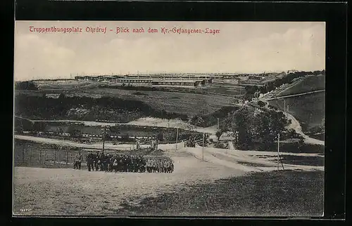 AK Ohrdruf, Truppenübungsplatz mit Blick nach dem Kr.-Gefangenen-Lager