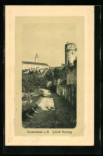 AK Gundelsheim a. N., Schloss Hornegg aus der Ferne