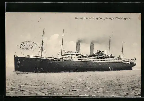 AK Passagierschiff George Washington des Nordd. Lloyds auf hoher See