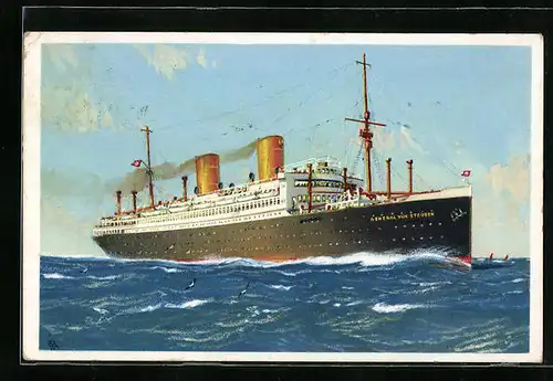 Künstler-AK Passagierschiff General von Steuben des Nordd. Lloyds Bremen auf hoher See