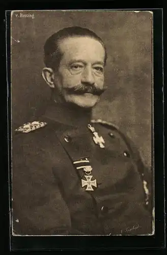 AK Heerführer von Bissing in Uniform mit Orden