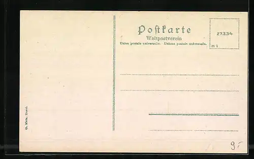 AK St. Gallen, Stadtbibliothel mit Strassenpartie