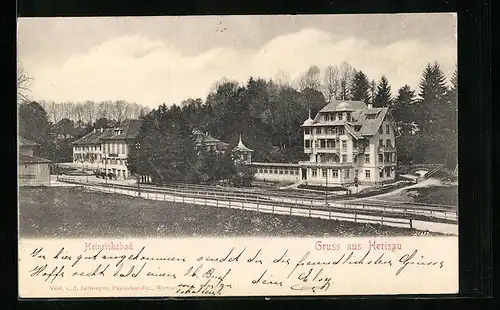 AK Herisau, Heinrichsbad mit Strassenpartie