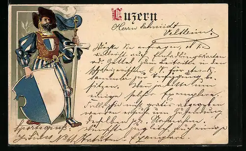 AK Luzern, Soldat mit Schild und Schwert