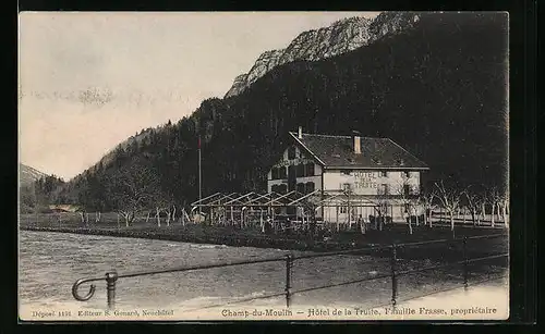 AK Champ-du-Moulin, Hôtel de la Truite, Famille Frasse