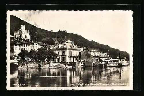 AK Ponte Tresa, Teilansicht vom Wasser aus