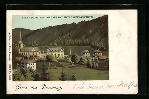 AK Dussnang, Neue Kirche mit Kurhaus und Haushaltungsschule