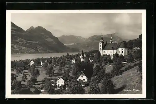 AK Sarnen, Ortspartie mit Kirche