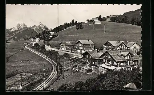 AK Saanenmöser, Ortspartie mit Bahngleis