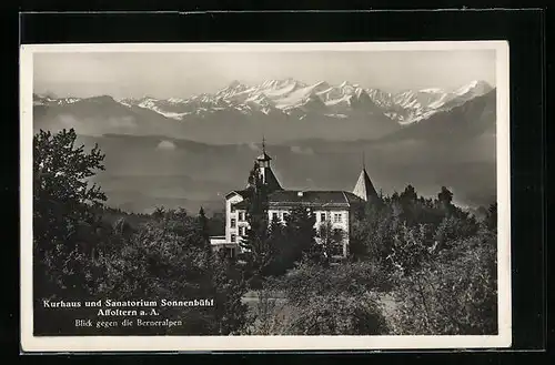 AK Affoltern, Kurhaus und Sanatorium Sonnenbühl, Blick gegen die Berneralpen