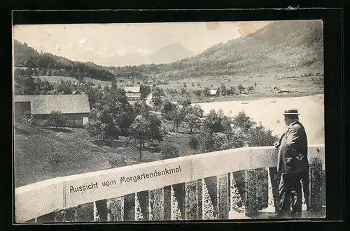 AK Oberägeri, Aussicht vom Morgartendenkmal