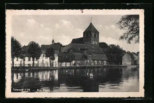 AK Teterow i. M., Am Teich mit Kirche