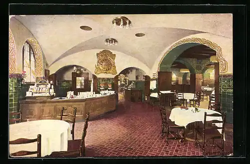 AK Stuttgart, Gasthaus Rathauskeller, Restaurant, Innenansicht