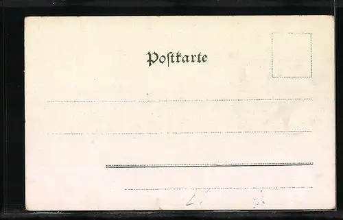 Lithographie Karlsruhe, Marktplatz mit Hotel Grosse