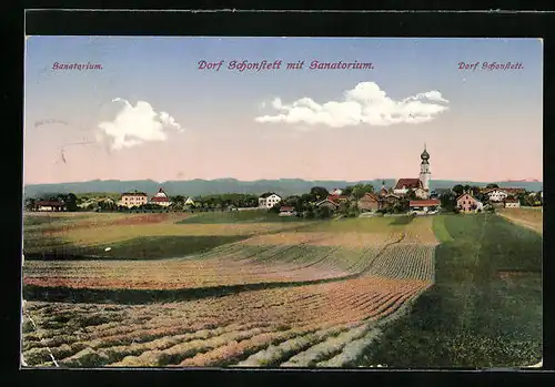 AK Dorf Schonstett, Ortsansicht mit Sanatorium