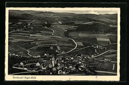 AK Rinchnach /Bayer. Wald, Ortsansicht vom Flugzeug aus