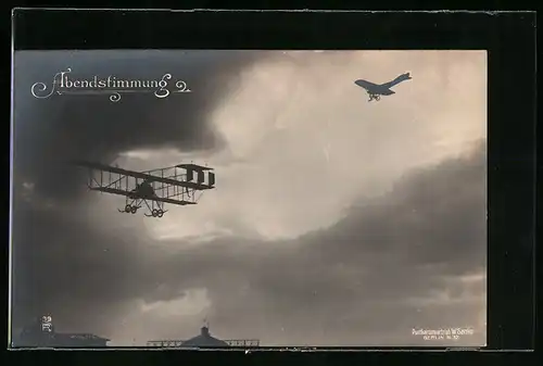 Foto-AK Sanke Nr. 99: Flugzeuge in Abendstimmung